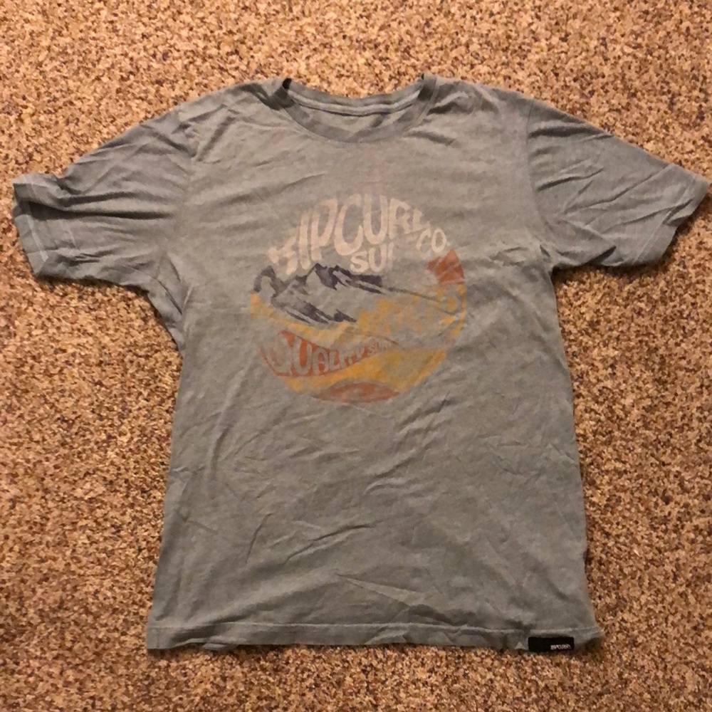 Mens M Rip Curl Faded Faux VTG Mountains Tee